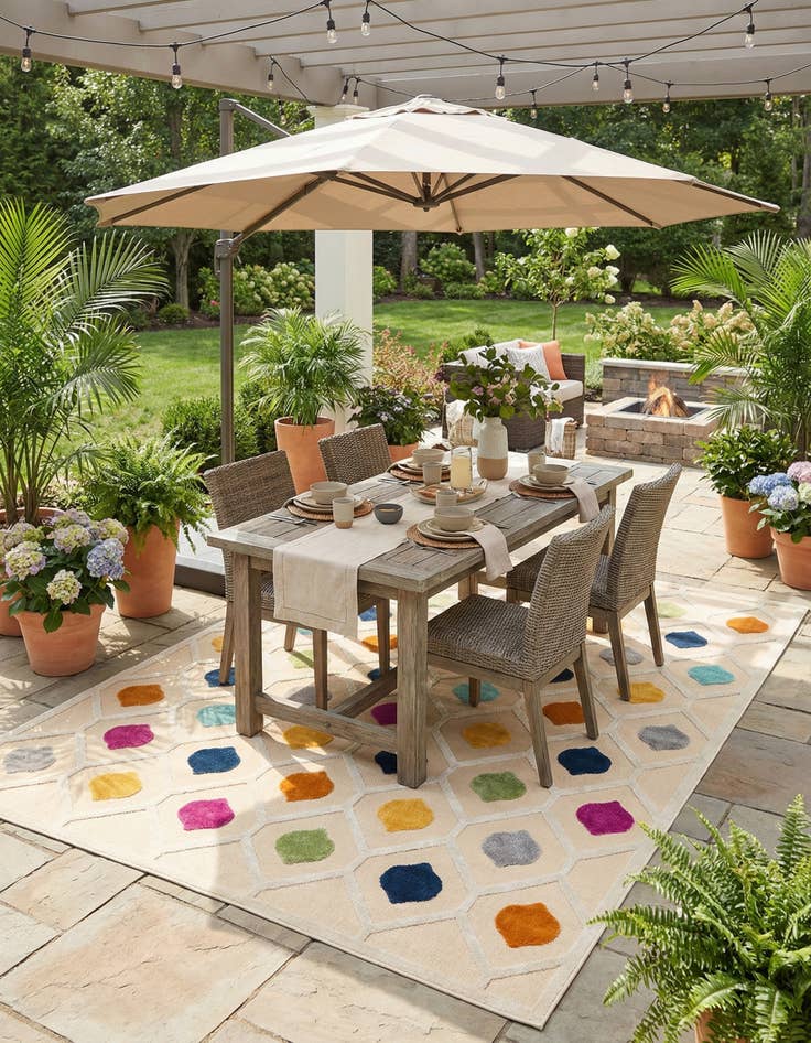 Detail image of 9' x 12'  Washable Aruba Indoor / Outdoor Rug