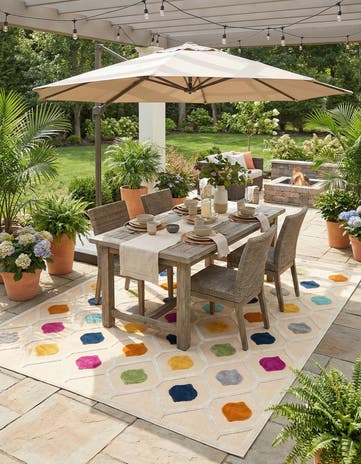 Beige Easy-Clean Aruba Indoor / Outdoor Rug
