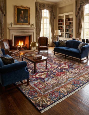9' 9 x 12' 9 Hand Knotted Kashmar Persian Wool Rug