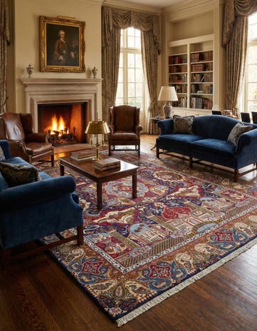 9' 9 x 12' 9 Hand Knotted Kashmar Persian Wool Rug