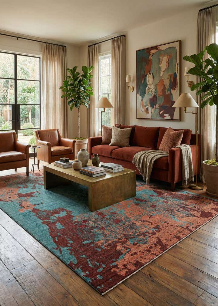5' 5 x 8' 2 Hand Knotted Anar Rug