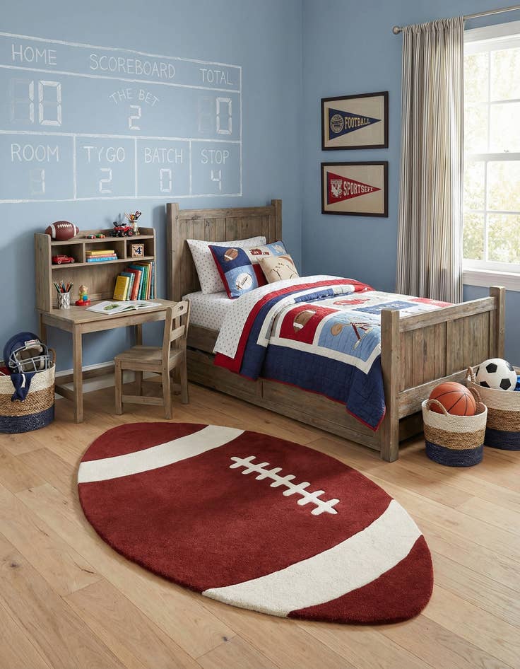 Detail image of 3' 9 x 6' 8 Playtime Kids Wool Freeform Rug