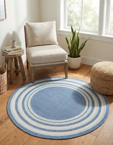 Blue Lotus Round Rug