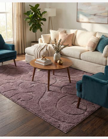 9' x 12' 2 Floral Shag Rug