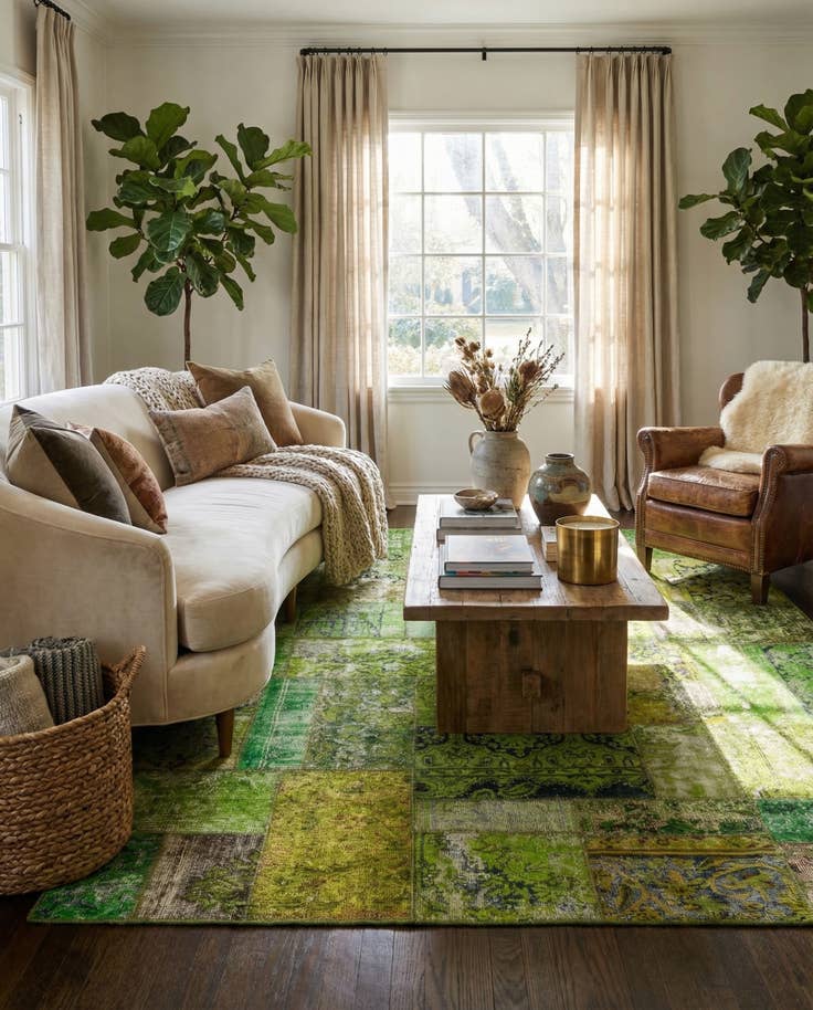 Detail image of 5' 9 x 8' 3 Hand Knotted Ultra Vintage Persian Wool Rug