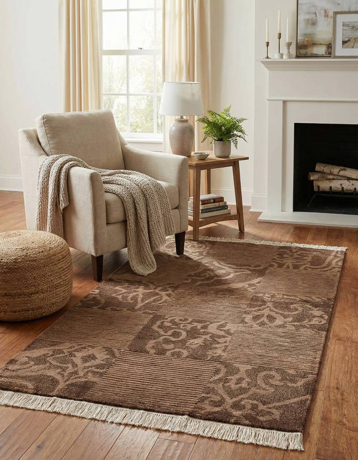 Detail image of  2' 7 x 5'  Hand Knotted Darya Wool Rug