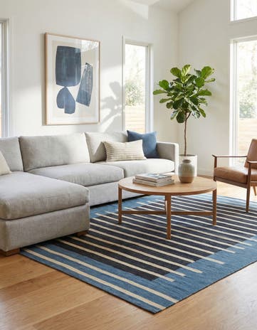 5' x 6' 6 Hand Woven Kilim Modern Wool Rug