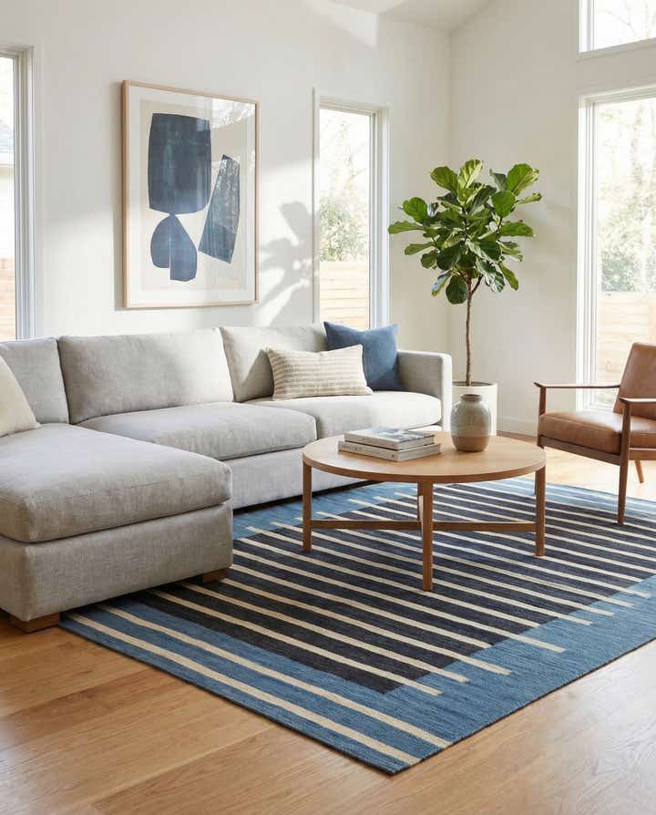 5' x 6' 6 Hand Woven Kilim Modern Wool Rug