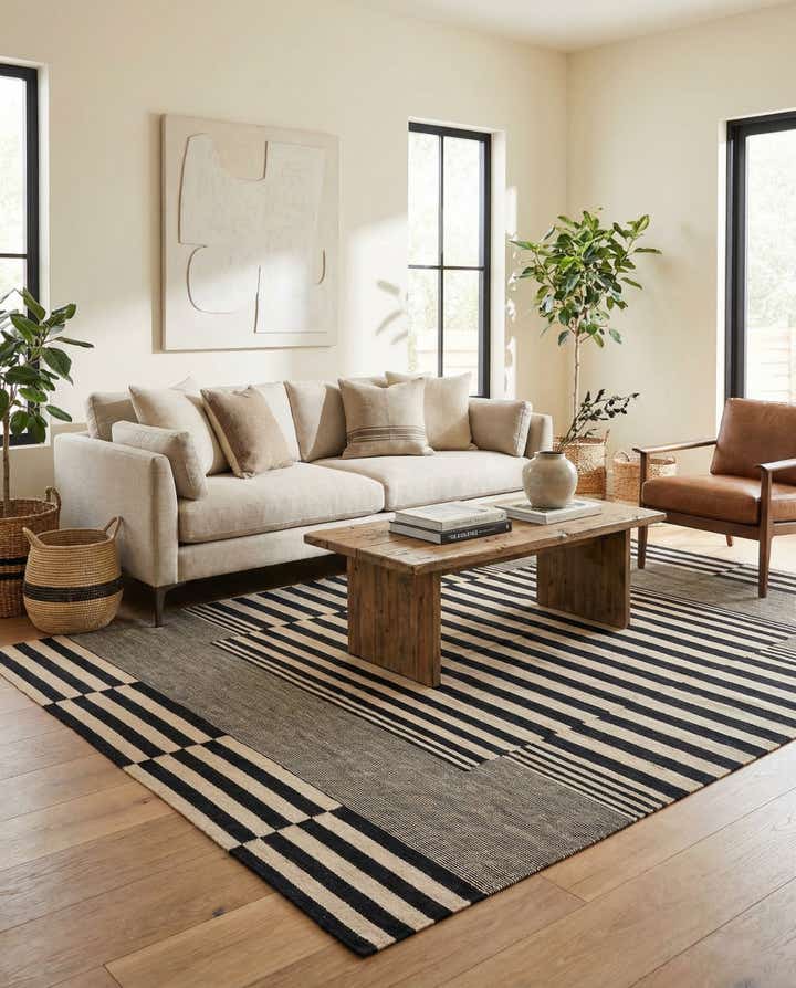 6' x 7' 8 Hand Woven Kilim Modern Wool Rug