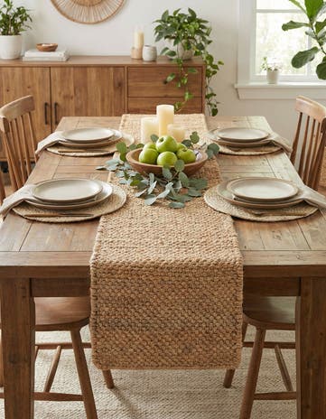1' 2 x 4' 1 Hand Woven Chunky Jute Table Runner Rug