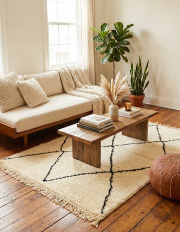 3' 5 x 4' 9 Hand Knotted Moroccan Wool Rug