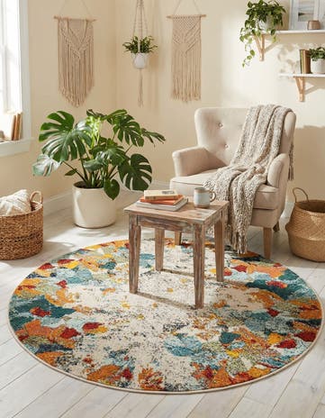 4' x 4' Washable Theia Round Rug
