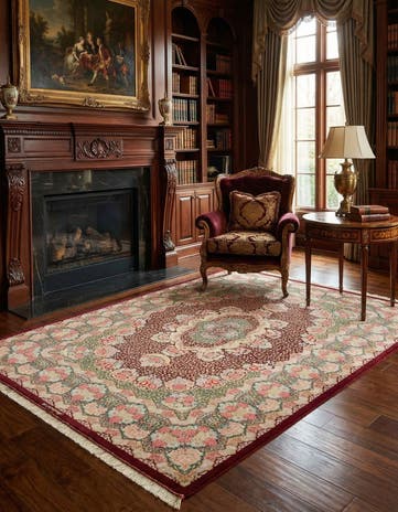 4' 5 x 6' 7 Ghom Silk Rug