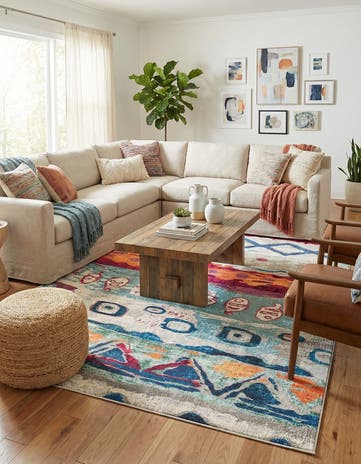 9' 10 x 14' Washable Vivid Rug