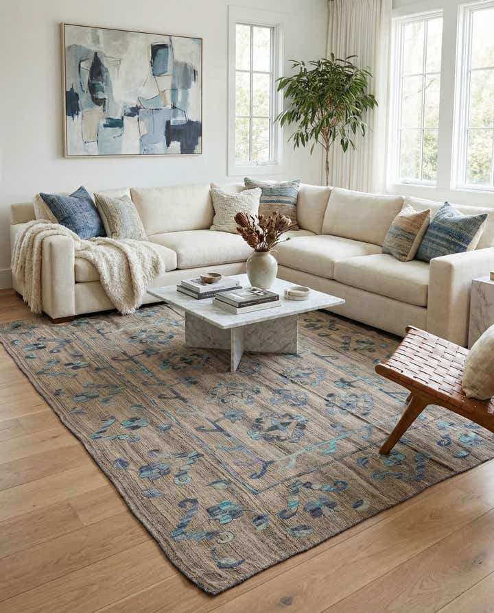 6' 7 x 8' 11 Hand Woven Kilim Modern Wool Rug