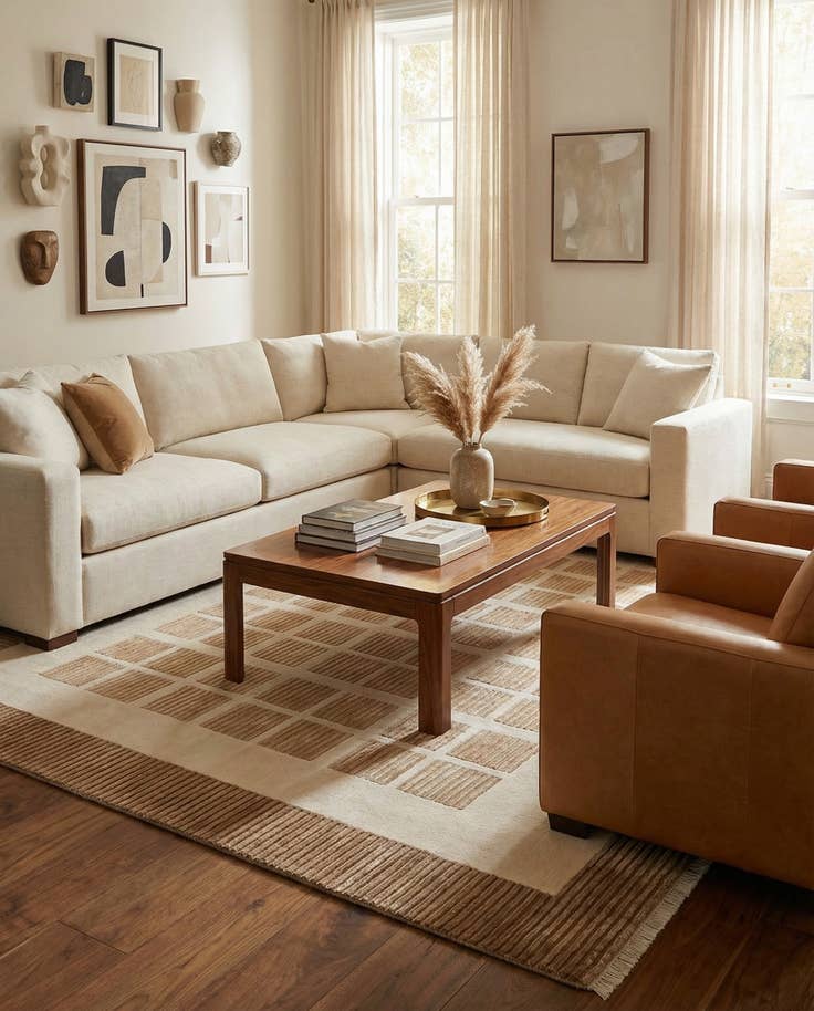 Detail image of 6' 7 x 9' 10 Hand Knotted Darya Wool Rug