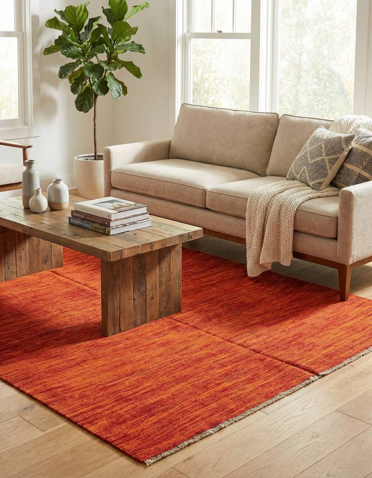 Detail image of 5' 1 x 6' 7  Hand Woven Kilim Modern Wool Rug