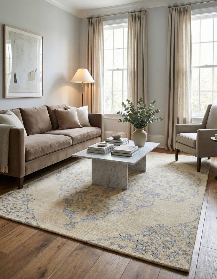 Detail image of 5' x 8'  Hand Knotted Darya Rug