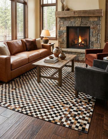 5' 6 x 7' 7 Cowhide Stocks Rug