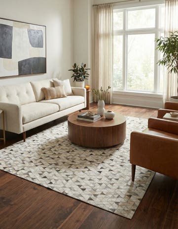5' 2 x 8' Cowhide Leather Rug