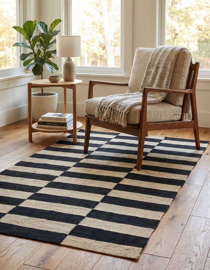 Detail image of 2' 7 x 3' 11  Hand Woven Kilim Modern Wool Rug