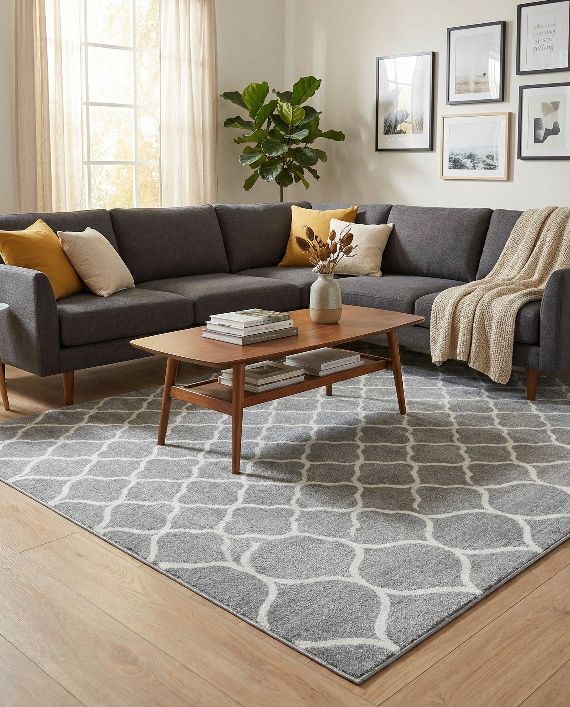  6' x 9' Lattice Frieze Rug