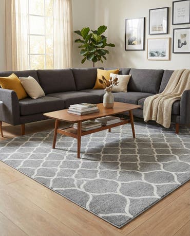  6' x 9' Lattice Frieze Rug