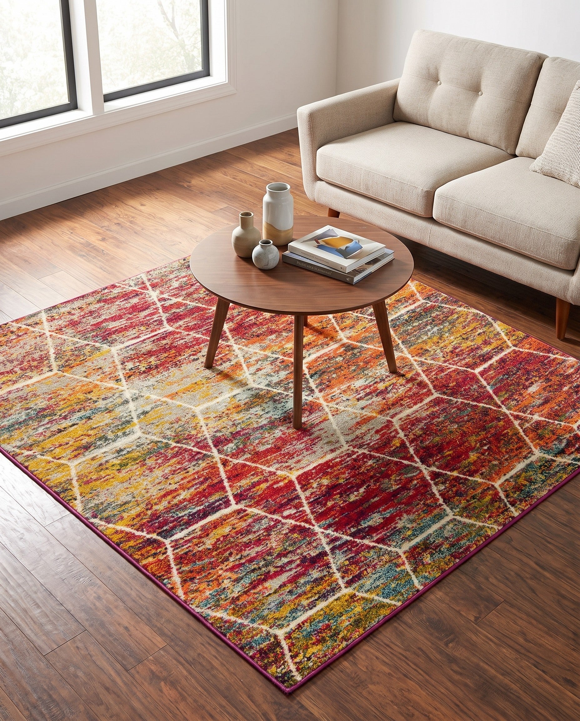Lattice Frieze Square Rug
