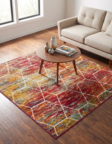 Lattice Frieze Square Rug