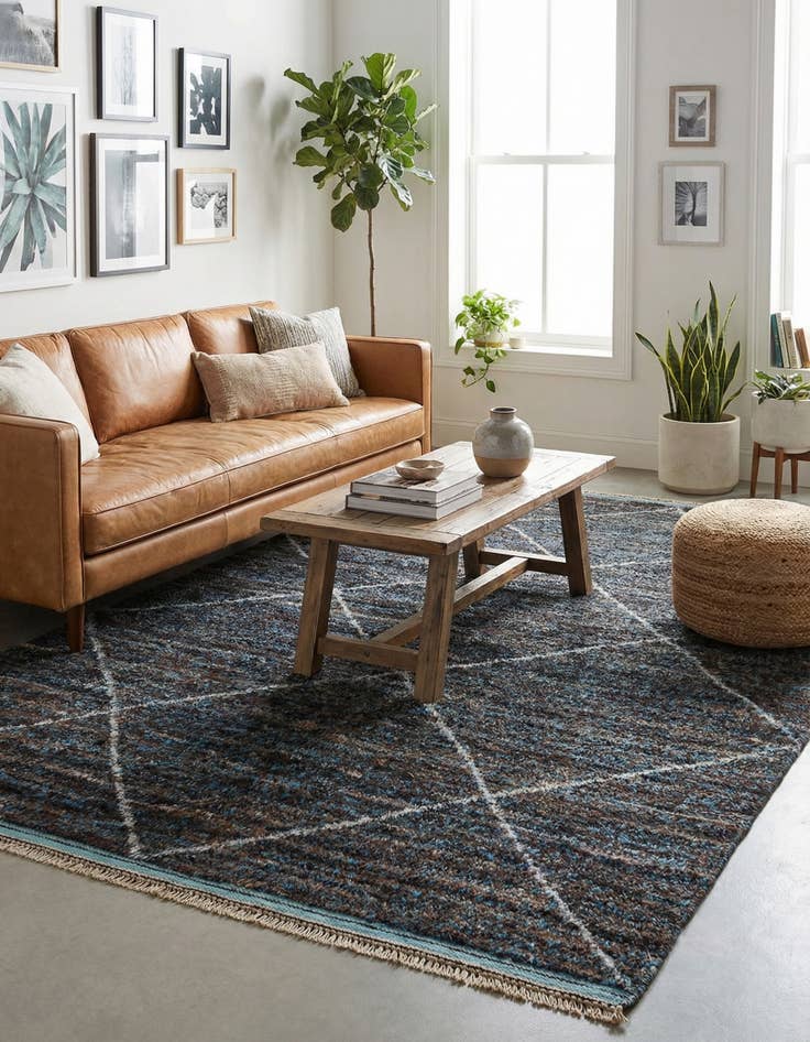 Detail image of 5' 10 x 9' 4  Hand Knotted Moroccan Wool Rug