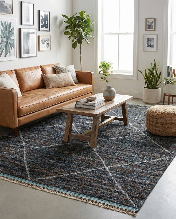 Detail image of 5' 10 x 9' 4 Hand Knotted Moroccan Wool Rug