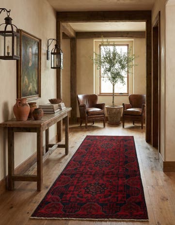 2' 8 x 6' 4 Hand Knotted Khal Mohammadi Wool Runner Rug