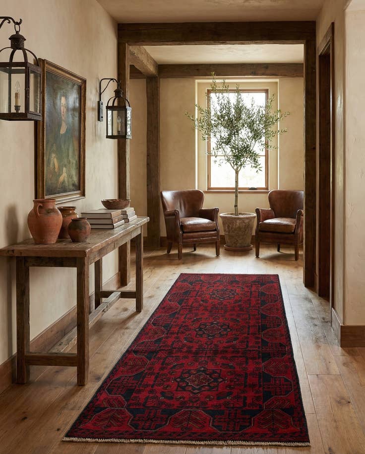 Detail image of 2' 8 x 6' 4 Hand Knotted Khal Mohammadi Wool Runner Rug