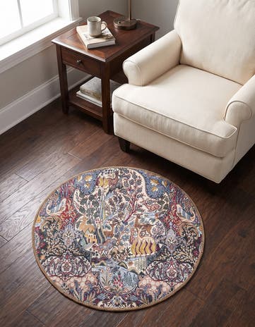 2' x 2' Washable Timeless Round Rug