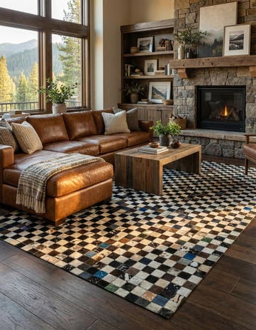 5' x 8' Cowhide Leather Rug