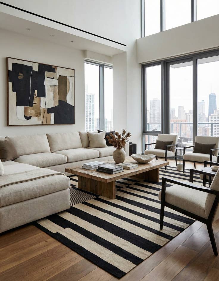 Detail image of 6' 9 x 10' 7  Hand Woven Kilim Modern Wool Rug