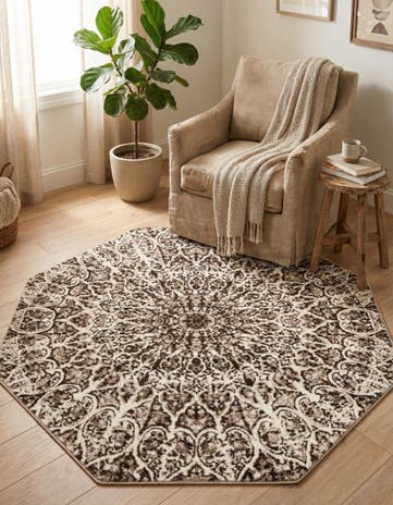 Brown Monte Carlo Octagon Rug