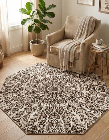 Brown Monte Carlo Octagon Rug