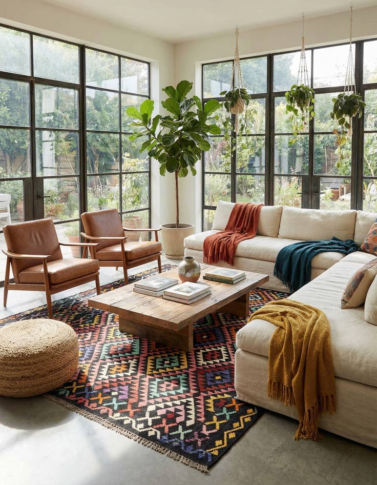 Detail image of 6' 10 x 9' 3  Hand Knotted Marok Kilim Rug