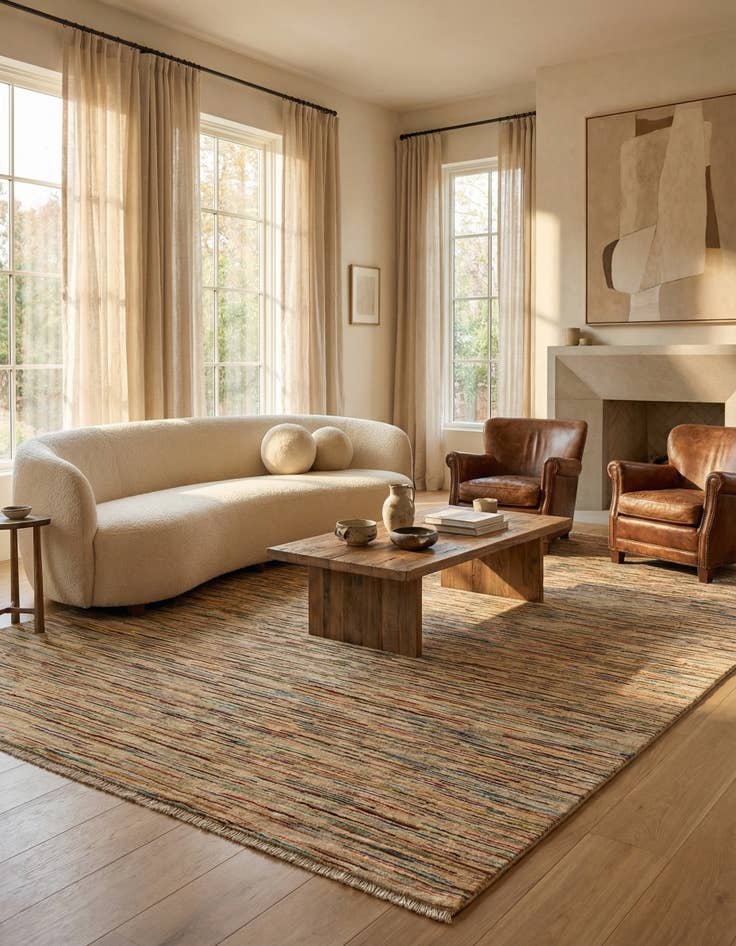 Detail image of 6' 3 x 9' 5  Hand Knotted Modern Ziegler Rug