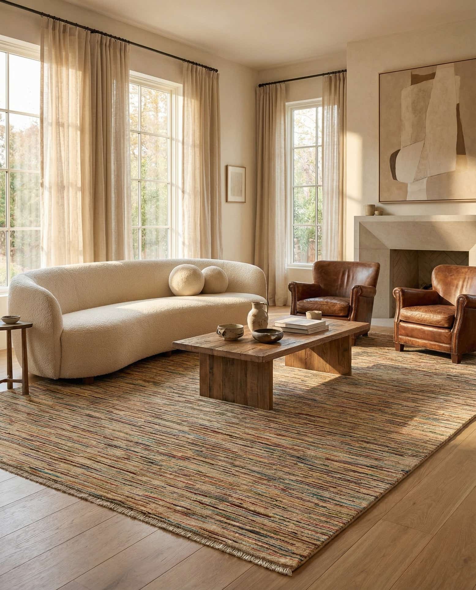 6' 3 x 9' 5 Hand Knotted Modern Ziegler Rug