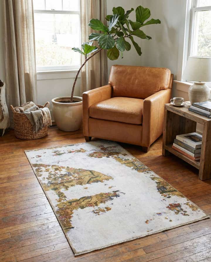 2' 6 x 4' 7 Hand Knotted Ultra Vintage Persian Wool Runner Rug