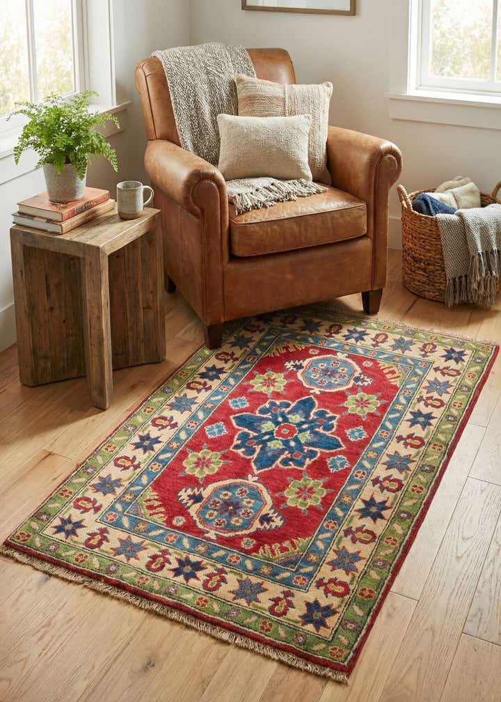 2' 10 x 4' 4 Hand Knotted Kazak Rug