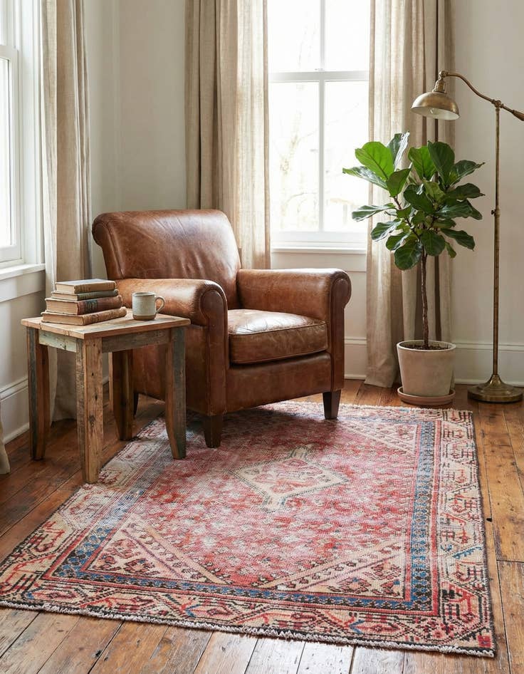 Detail image of  3' 1 x 5'  Hand Knotted Ultra Vintage Persian Wool Rug