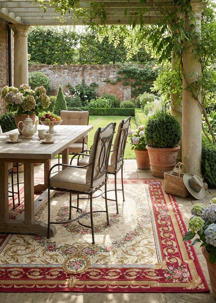 7' 10 x 10' Easy-Clean Traditional Indoor / Outdoor Rug