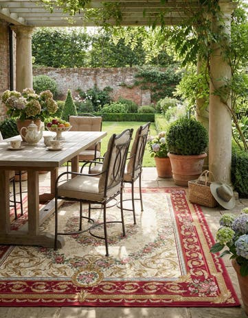 7' 10 x 10' Easy-Clean Traditional Indoor / Outdoor Rug