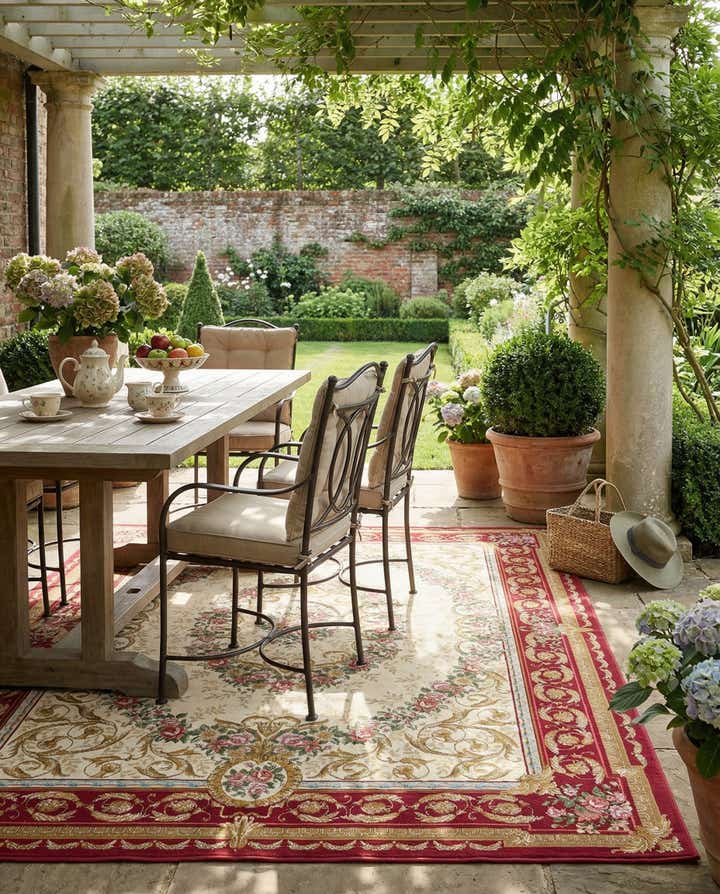 7' 10 x 10' Easy-Clean Traditional Indoor / Outdoor Rug