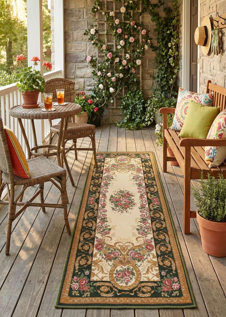 2' x 6' Easy-Clean Traditional Indoor / Outdoor Runner Rug
