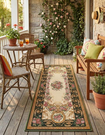 2' x 6' Easy-Clean Traditional Indoor / Outdoor Runner Rug