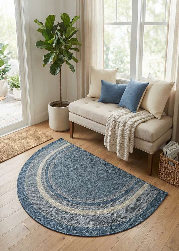 2' 7 x 4' Easy-Clean Border Indoor / Outdoor Hearth Rug